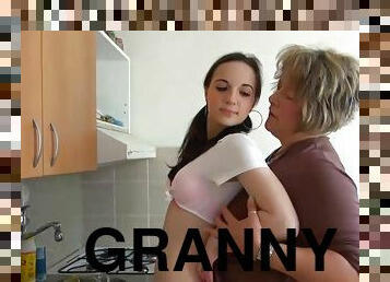 Old Granny And 18Yo Schoolgirl Nasty Girl Lesbian Sex