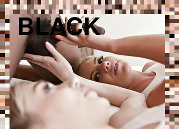 BIG BLACK PENIS masseur on nasty oiled blond hair ladies
