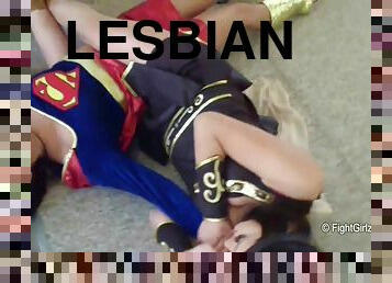 Lesbian cosplay girls - hot catfight video