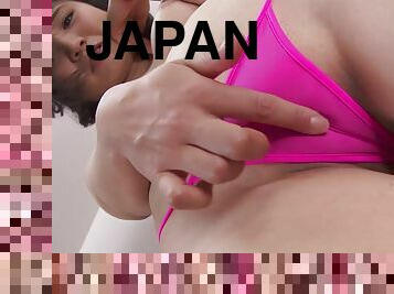 Sexy Japanese girl in micro bikini show her pussy