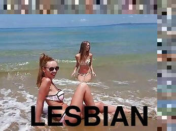 Cam Girls On Vacations - Lesbian on beach