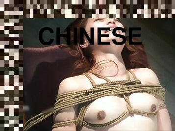 Seductive Chinese Model Outdoor Nude And Masturbation In BDSM Style