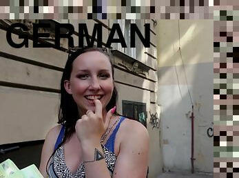 GERMAN SCOUT - NATURAL COLLEGE TEENAGE 18 BELLA - PICKUP AND RAW NAIL - REAL STREET CASTING - Cum Load
