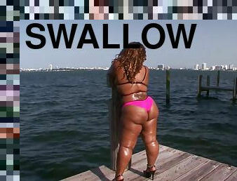 BBW Amber Swallows Black Hardcore Sex