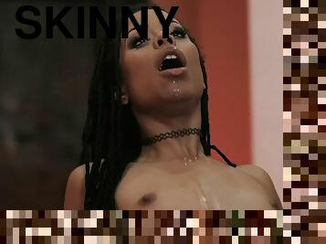 Skinny black bimbo Kira Noir heart-stopping sex movie