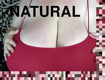 Huge Natural Boobs on Webcam - boob play, big nipples
