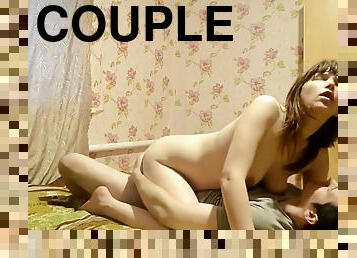 Passionate Couple Make Love On The Bed In Many Different Poses