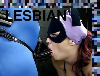 Breaking In Batgirl Lesbian Strap on Cosplay Sex