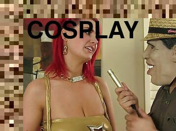 Cosplay hardcore with very busty redhead bitch - monster tits
