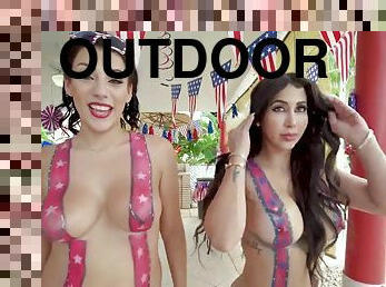 White Guilt Is A Horrible Excuse - outdoor POV threesome with two brunette Latinas