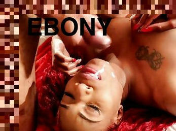 Tay Jones - redhead Ebony with big ass gets cum in mouth