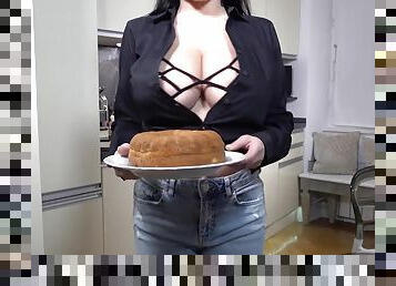 Wendy Fiore - monster tits with big nipples in the kitchen