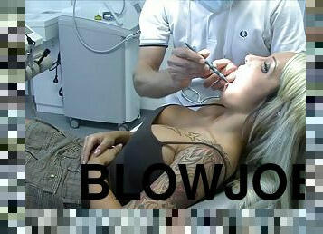 Sexy Cora Blowjob at dental office - medical fetish