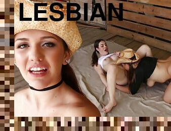 BBFs Have Crazy Ranch Affair - First Lesbian Sex In Barn