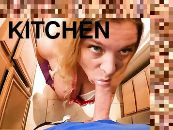 Mom In The Kitchen Helps Son With His Boner - Erin Electra
