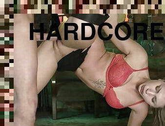 Lustful teen Haley Hill enjoys hardcore pussy fucking on a sex swing
