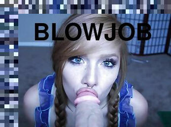 Ginger Bj Lovemaking: POV blowjob, tpy sucking, suction dildo