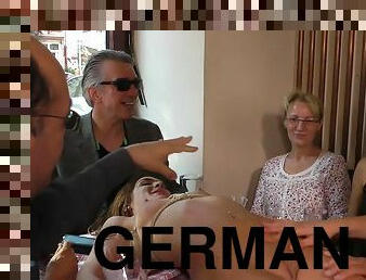 German bitch got laid in public bar