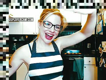 Want Me To Cook For You? - sexy teen in eyeglasses teasing on webcam