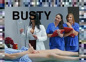 Busty doctor Angela White gives medical students a sex lesson