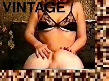Vintage Sexy blonde licks and fingers her man + facial