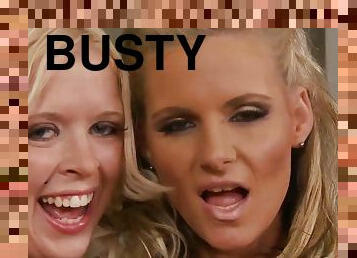 Busty Blonde BJ HEAVEN - POV threesome Blowjob