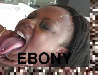 Ebony Booty Starr gets facial - Big black tits in amateur hardcore with cum on face