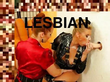 Get chic lesbians at gloryhole bukkake