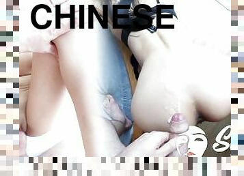 Rough sex with a Chinese hottie and cum on her ass