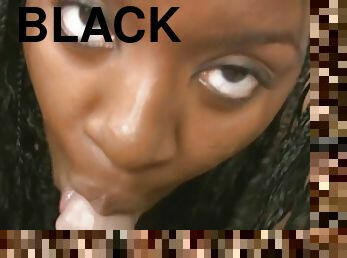 Curvy Black Chick Giving Head To White  - Ghetto