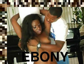Sexy ebony Elise Edwards hard porn clip