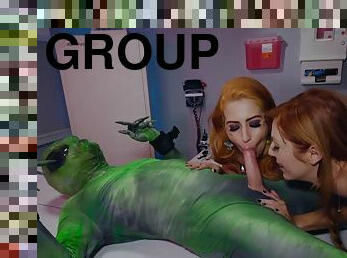 Hot girls and alien - fantasy hardcore porn scene