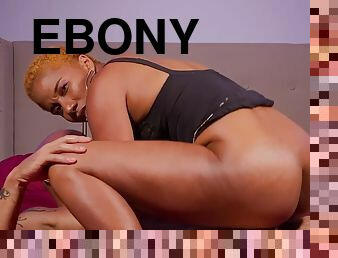 Ebony short-haired MILF amazing sex video