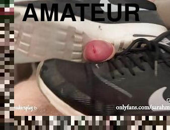 Blow your cum over my Nike Thea Sneakers  Shoejob  Full video on my Onlyfans