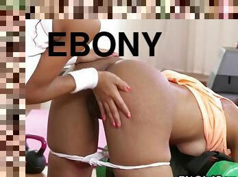 Big booty ebony lesbians in the gym