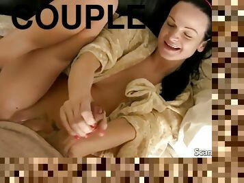 Naughty couple suck cock and fuck like breakfast sex