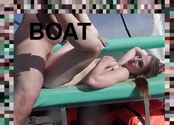 Hot fuck in the boat on the open sea