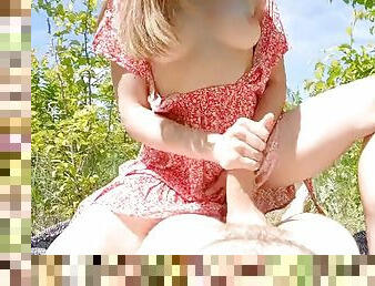 Gorgeous girlfriend with beautiful tits loves to fuck in nature