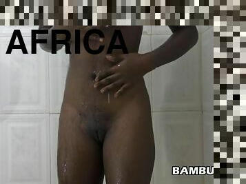 kylpy, neidot, nuori-18, suihku, afrikkalainen