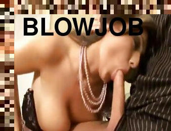 Curvy blonde in a blowjob and titjob video