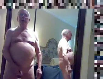 Stroke grandfather and cum on cam