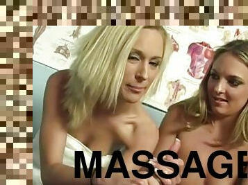 Interracial massage threesome