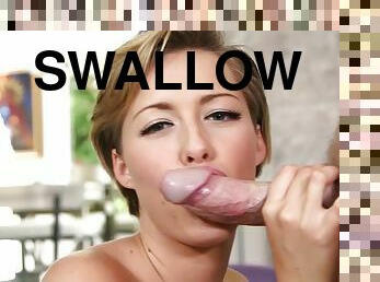 Cock sucking babe loves to swallow