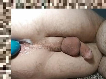 Anal fucking my asshole and gaping it with new toy and lube