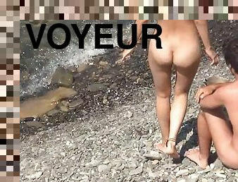 nudist, im-freien, öffentliche, muschi, kam, strand, voyeur, junge18, geile, natürliche