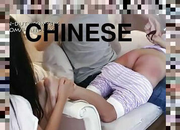 2 chinese teens soundly spanked otk