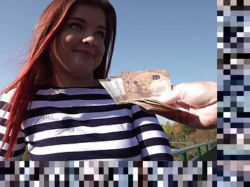 Cute European teen likes the idea of fucking for money