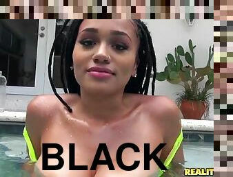 Attractive and hot black chick gets plowed hard
