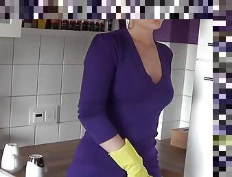 Lara CumKitten - Wanking with latex household gloves