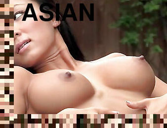 Hot Asian Playboy girl outdoors